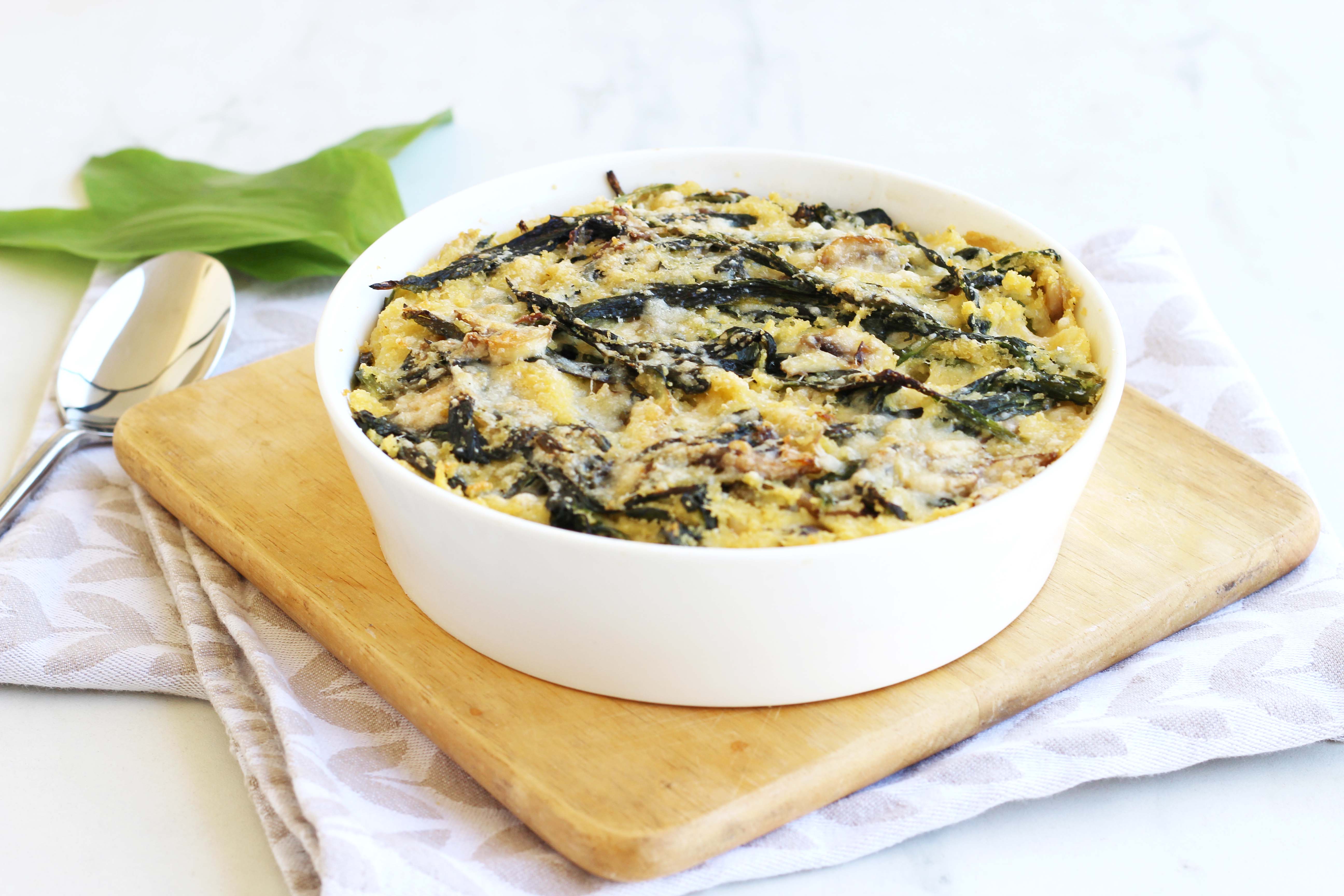 Gratin de polenta à l’ail des ours