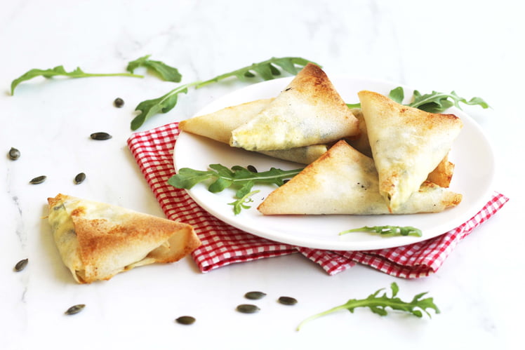 Samoussas de courgettes à l’estragon et à la feta