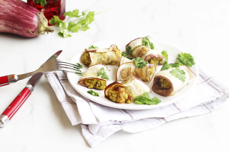 Aubergine roulée farcie