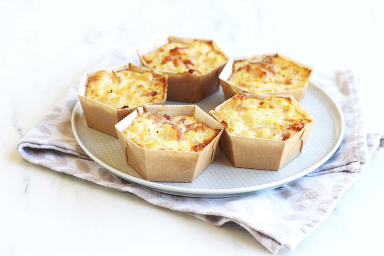Petits cakes de chou-fleur au jambon