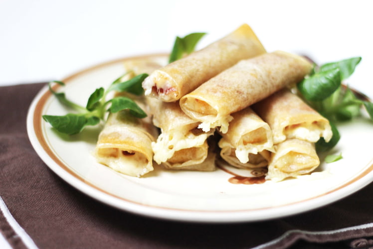 Cigares au fromage de raclette et jambon cru