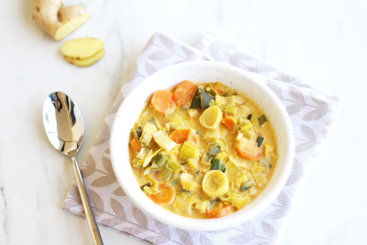 Curry de poireaux et de carottes