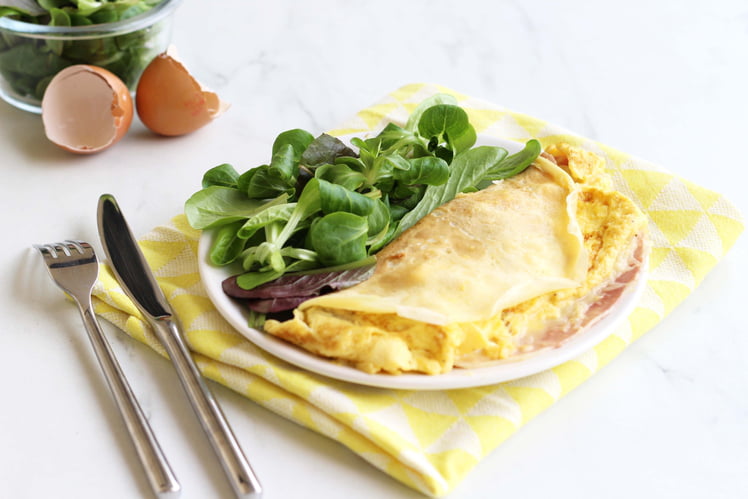 Crêpe omelette au jambon